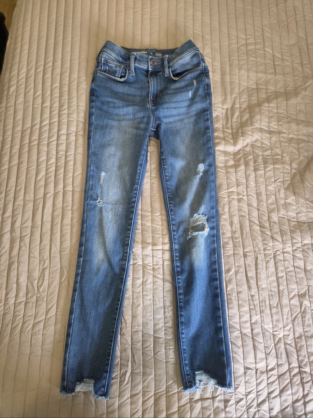 Old Navy High-Rise Rockstar Jeggings Distressed Blue Waist 12 (P77)